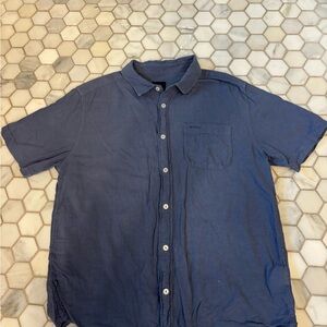 RVCA Men's Short Sleeve Button Up Shirt, Sz. M, Denim Blue